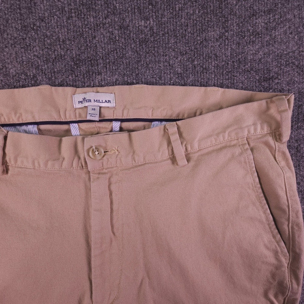 Peter Millar Pants Mens 35x3 Beige Five-Pocket Stretch‎ Casual Chino Cotton